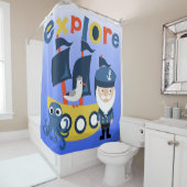 船長航海の付き帆船 シャワーカーテン (インサイチュ)