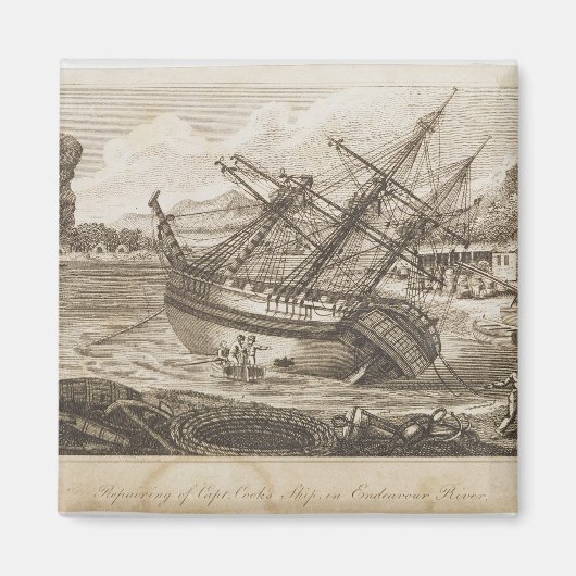 船長調理師船の修繕 マグネット (正面)