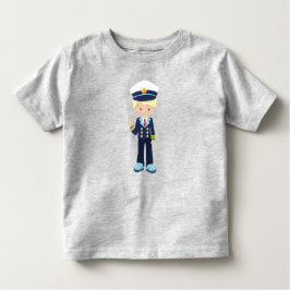 船長、スキッパー、かわいい少年、金髪 トドラーTシャツ