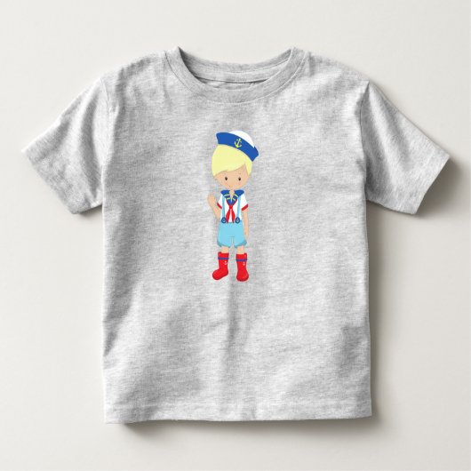 船長、スキッパー、金髪、かわいい少年 トドラーTシャツ (正面)