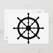 船長 船の操舵輪 ポストカード (正面/裏面)
