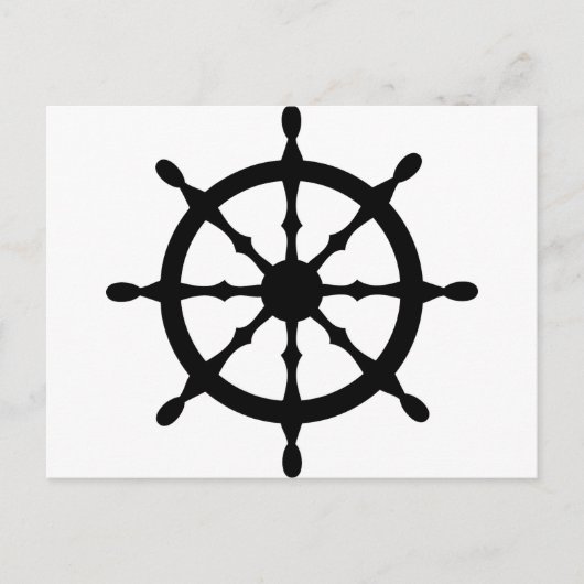 船長 船の操舵輪 ポストカード (正面)