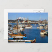 船頭、伝統的な船で港 ポストカード (正面/裏面)