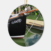 船首スピリットと水中の反射を持つ帆船 セラミックオーナメント (左)