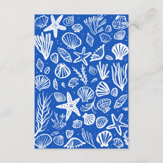 船首フレームビーチ結婚式カスタムQRコード エンクロージャーカード (裏面)