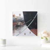 船 スクエア壁時計 (ホーム)