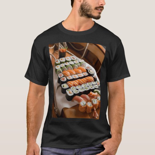 船,寿司 Tシャツ (正面)