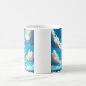 船、青い空と雲AIアート コーヒーマグカップ (中央)