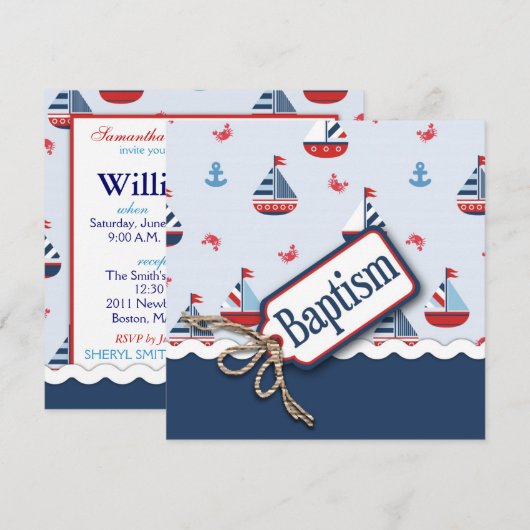 船Ahoy! 洗礼Square_Zip Code2 招待状 (正面/裏面)