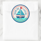 船Ahoy! TYのステッカー ラウンドシール (バッグ)