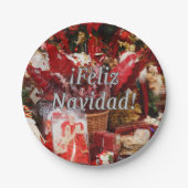 艦船Feliz Navidad!聖降誕祭お目出とうスペインの。 ペーパープレート (正面)