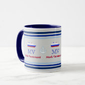 艦長ブルーをパーソナライズされた作る マグカップ (正面左)