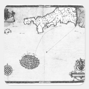 艦隊の航路を示す地図 スクエアシール