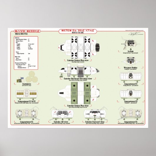 艦隊の船舶：分隊シャトル資料グラフ ポスター (正面)