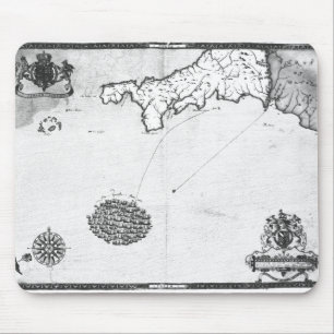 艦隊の艦隊のルートを示すことの地図を描いて下さい マウスパッド