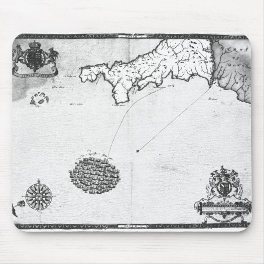 艦隊の艦隊のルートを示すことの地図を描いて下さい マウスパッド (正面)