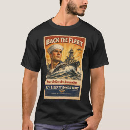 「艦隊を支援せよ」第二次世界大戦プロパガンダ Tシャツ
