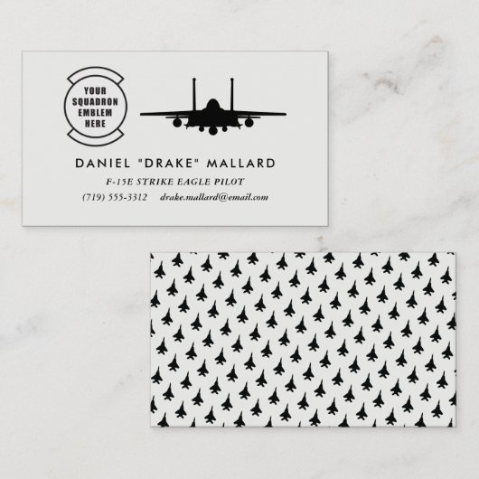 艦隊パッチF-15Eの殴打のワシのパイロット 名刺 (正面/裏面)