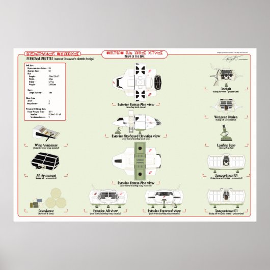艦隊船舶：個人シャトル資料グラフ ポスター (正面)