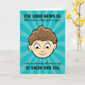 良いおもしろいニュース、悪いニュースの誕生日 カード (黄色い花)