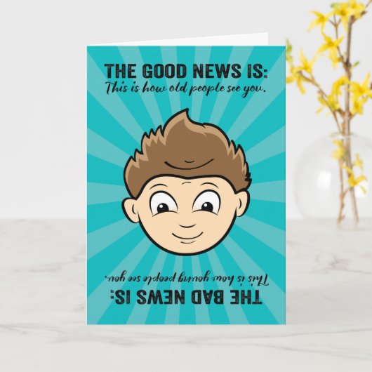 良いおもしろいニュース、悪いニュースの誕生日 カード (黄色い花)