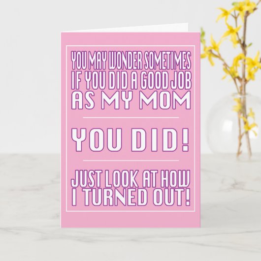 良いおもしろい仕事のママのカード カード (黄色い花)