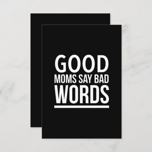 良いお母さんは悪い言葉を言おもしろいう母の日の引用文w サンキューカード (正面/裏面)