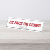 良いか机の離れ印である デスクネームプレート (正面)