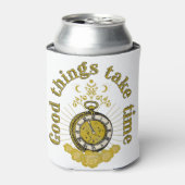 良いことには時間がかかるヴィンテージ感動的引用文 缶クーラー (缶正面)