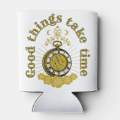 良いことには時間がかかるヴィンテージ感動的引用文 缶クーラー (裏面)