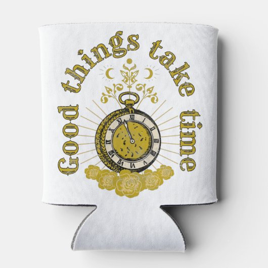 良いことには時間がかかるヴィンテージ感動的引用文 缶クーラー (裏面)