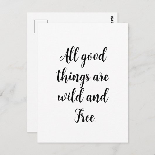 良いことはすべて野生で自由な引用文 ポストカード (正面/裏面)
