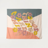 良いことは来の引用文レトロ60のデザイン タペストリー (正面(横))