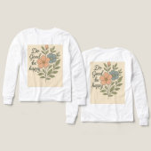 良いことをして幸せに 花柄Tシャツ (デザイン 正面&背面)