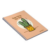 良いものは時間がかかるかわいいサボテンの引用文 ノートブック (右側)