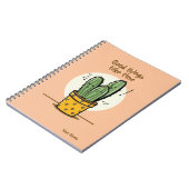 良いものは時間がかかるかわいいサボテンの引用文 ノートブック (左側)