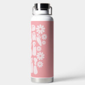 良いものは時間がかかるレトロ花 ウォーターボトル (背面)