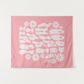 良いものは時間がかかるレトロ花 タペストリー (正面(横))