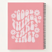 良いものは時間がかかるレトロ花 ノートブック (裏面)