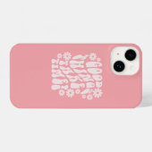 良いものは時間がかかるレトロ花 iPhoneケース (裏面横)