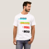 良いものは時間がかかる 明るいカラータイポグラフィ Tシャツ (正面フル)