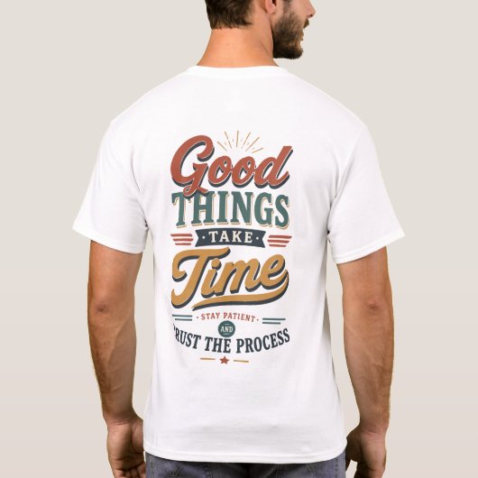 良いものは時間がかかる Tシャツ (裏面)