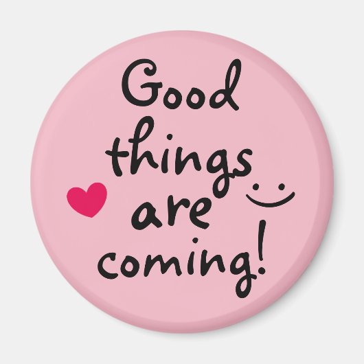 良いものは来可愛いピンクのハート マグネット (正面)