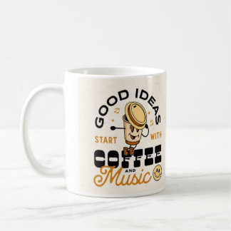良いアイディアはコーヒーと音楽から始まる コーヒーマグカップ