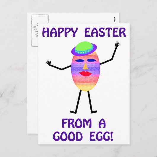 良いエッグシャツとギフトからのハッピーイースター シーズンポストカード (正面/裏面)