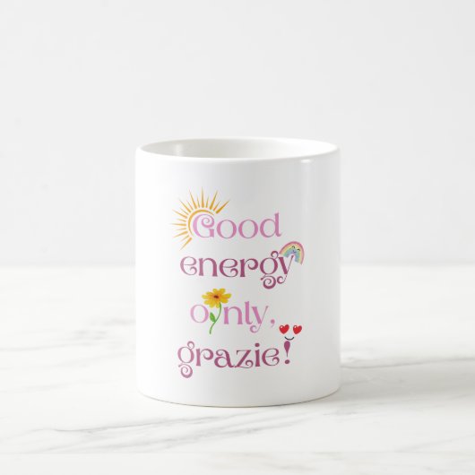良いエネルギーだけ、grazie! コーヒーマグカップ (中央)