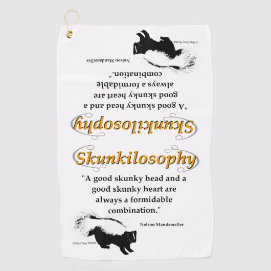 良いスカンキーヘッドと良いスカンキーヘッドハート ゴルフタオル (正面)