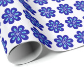 良いチャームブルーフローラ悪いアイアムレットパターン ラッピングペーパー (ロールコーナー)