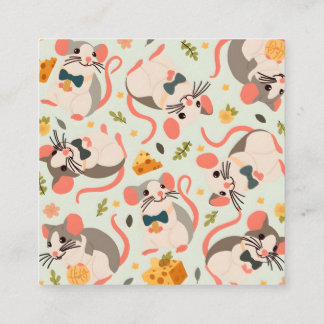 良いチーズを持った幸せなネズミ スクエア名刺