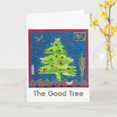 良いツリーのグリーティングカード カード (黄色い花)